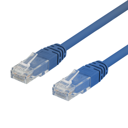 DELTACO TP-603B - U/UTP Cat6 verkkokaapeli,LSZH, 0,3m, sininen