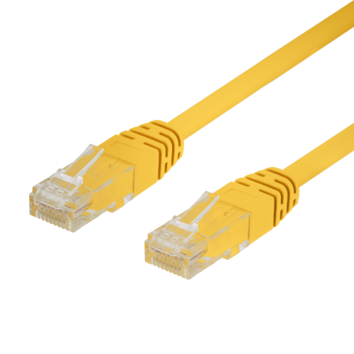 DELTACO TP-603GL - U/UTP Cat6 verkkokaapeli,0,3m, keltainen