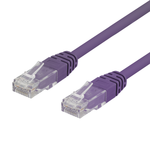DELTACO TP-603P - U/UTP Cat6 verkkokaapeli,0,3m, lila