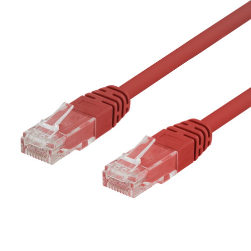 DELTACO TP-603R - U/UTP Cat6 verkkokaapeli,0,3m, punainen