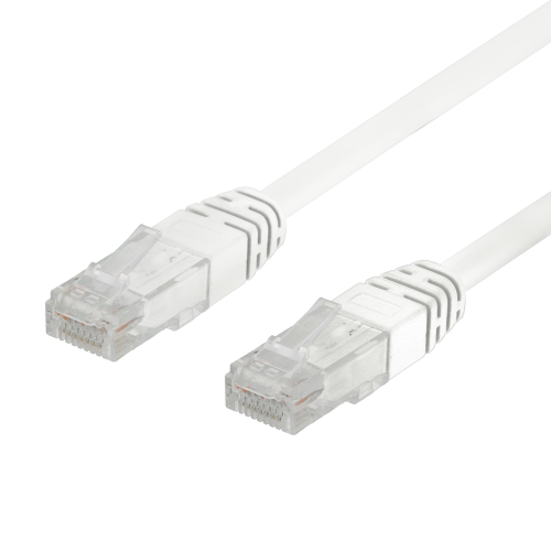 DELTACO TP-603V - U/UTP Cat6 verkkokaapeli,0,3m, valkoinen