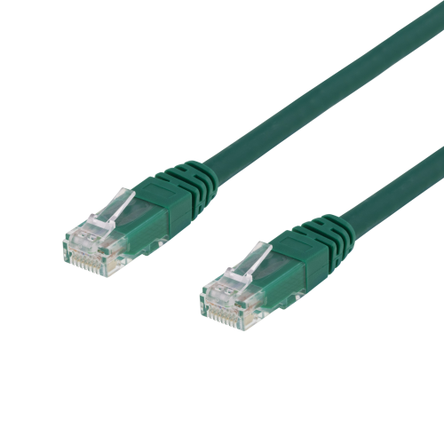 DELTACO TP-607G - U/UTP Cat6 verkkokaapeli,0,75m, vihreä