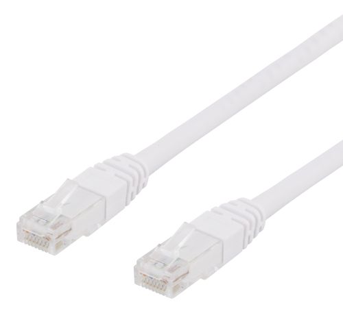 DELTACO TP-60V - U/UTP Cat6 verkkokaapeli,0,5m, valkoinen