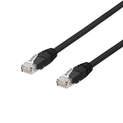DELTACO TP-610UV - U/UTP Cat6 verkkokaapeli,10m, 250MHz, UV-suojaus, musta