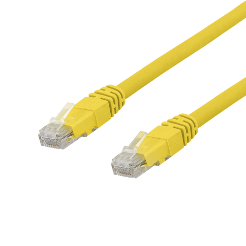 DELTACO TP-61GLAU - U/UTP Cat6a verkkokaapeli,1m, 500MHz,  LSZH, keltainen