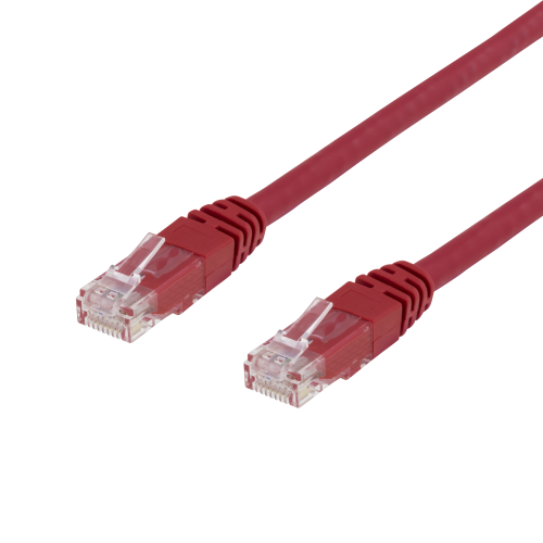 DELTACO TP-625R - U/UTP Cat6 verkkokaapeli,25m, punainen