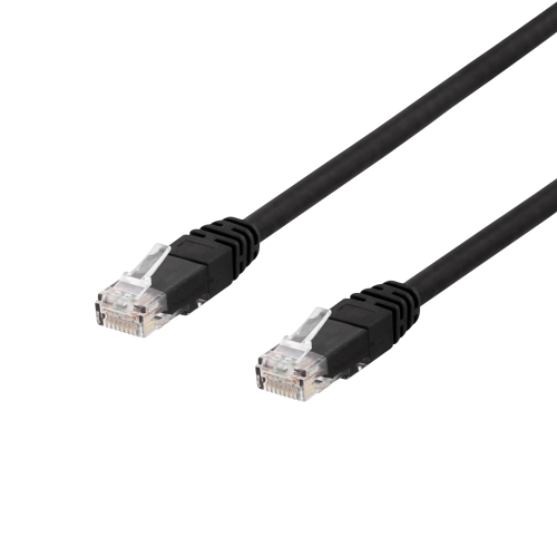 DELTACO TP-630UV - U/UTP Cat6 verkkokaapeli,30m, 250MHz, UV-suojaus, musta