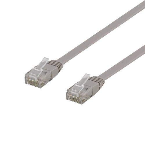 [TP-67-FL] DELTACO TP-67-FL - U/UTP Cat6 verkkokaapeli,litteä, 7m, 250MHz, harmaa