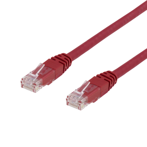 DELTACO TP-67R - U/UTP Cat6 verkkokaapeli,7m, punainen