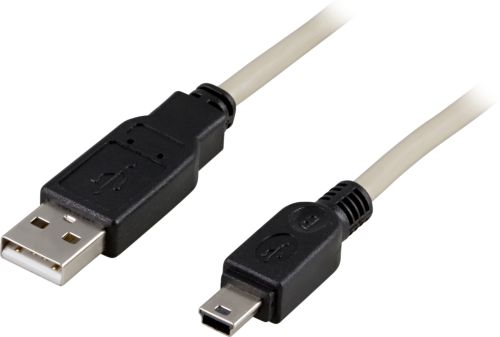DELTACO USB-23 - USB kaapeli A-MiniB uros-uros, 0,5m