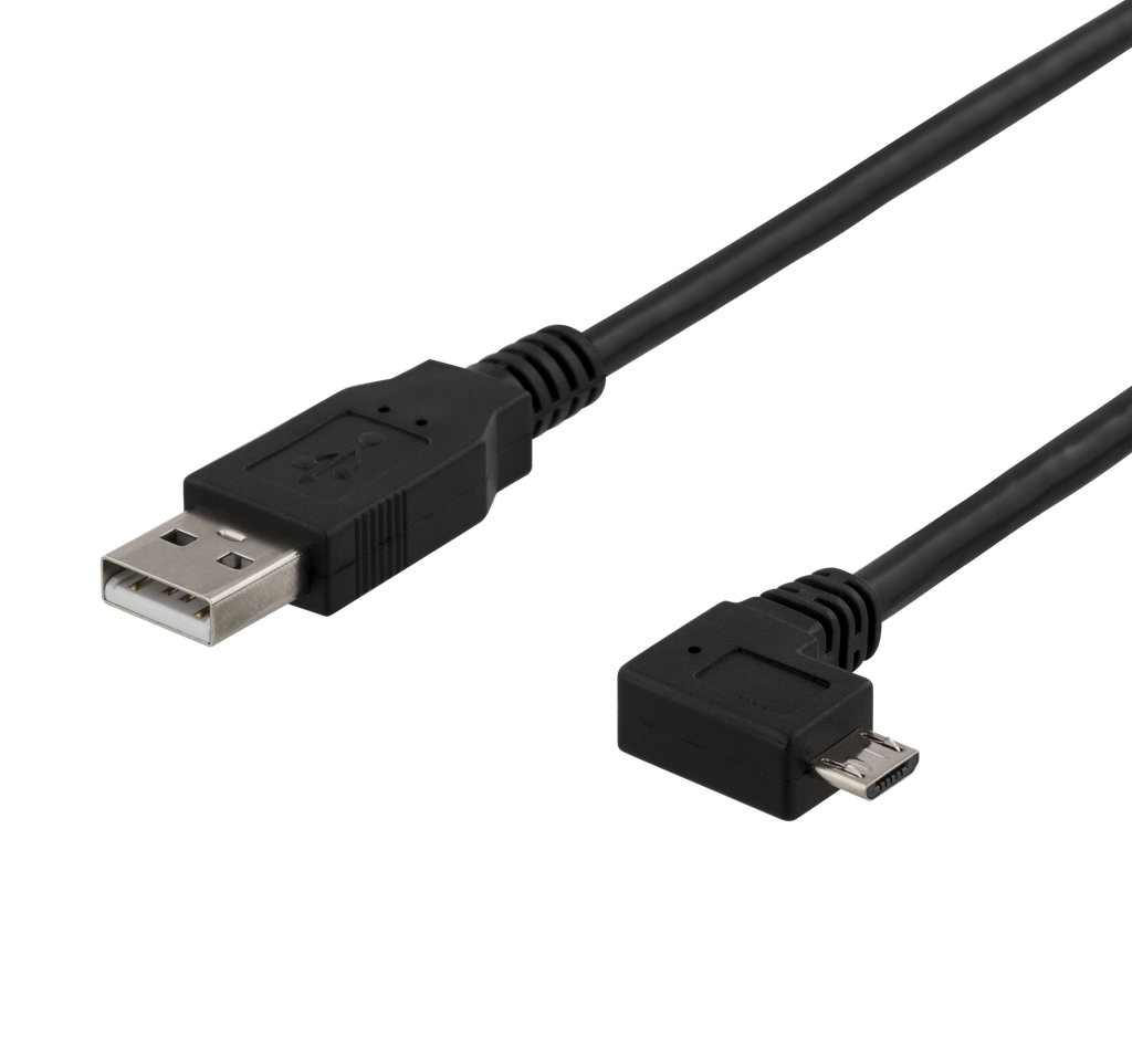 DELTACO USB-302D - USB-A to Micro USB, 2m, musta