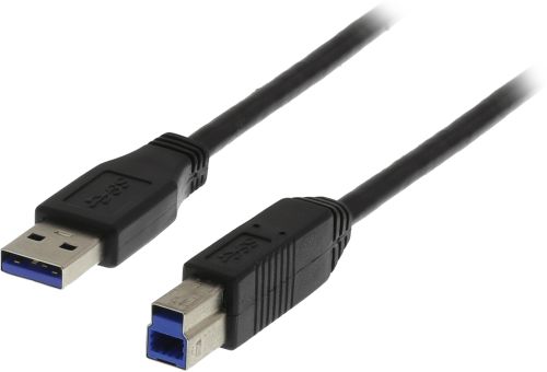 DELTACO USB3-110S - USB 3.0 kaapeli, A uros - B uros, 1m, musta