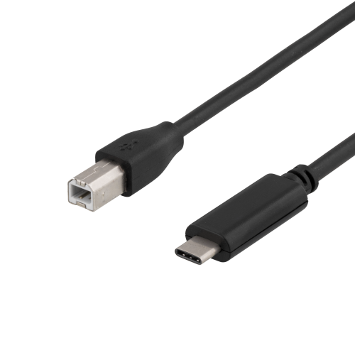 DELTACO USBC-1016 - USB 2.0 kaapeli, Typ C - Typ B , 2m, musta