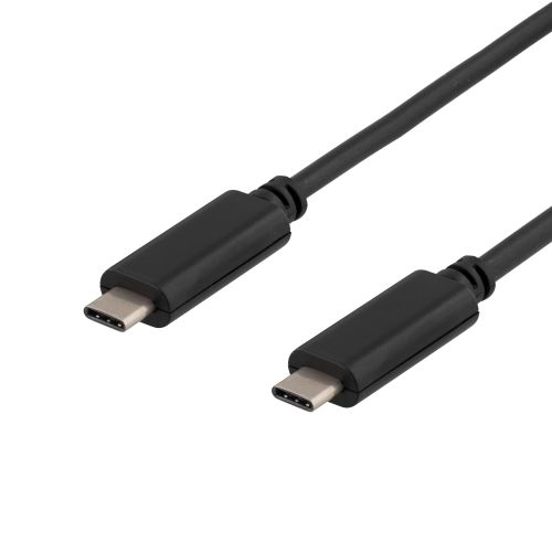 DELTACO USBC-1052 - USB 3.1 kaapeli, Gen 1, Typ C urosos - Typ C urosos , 0.25m, musta