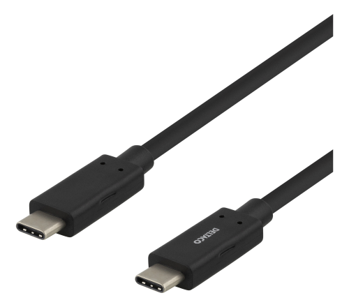 DELTACO USBC-1053M - USB-C-kaapeli, 0,5m, USB 3.1 Gen 1, musta