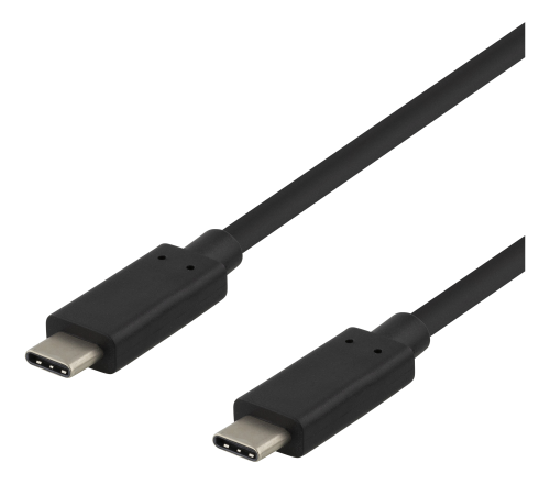 DELTACO USBC-1120 - USB-C-kaapeli, 0,25m, USB 3.1 Gen 2, 10 Gbps, 60W, musta