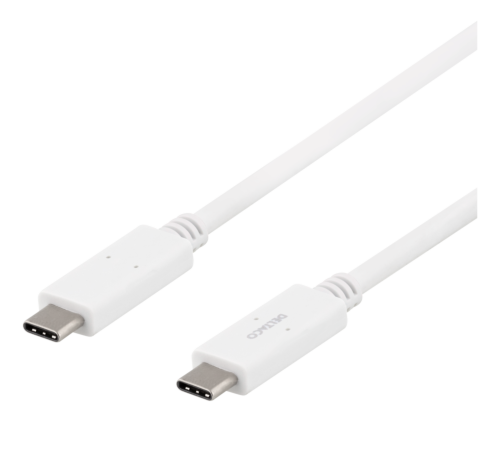 DELTACO USBC-1502 - USB-C-kaapeli, 1m, 5Gbit/s, valkoinen