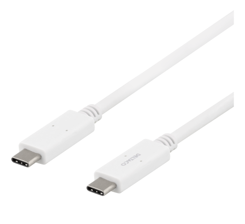 DELTACO USBC-1502M - USB-C-kaapeli, 5Gbit/s, 5A, 1m, valkoinen