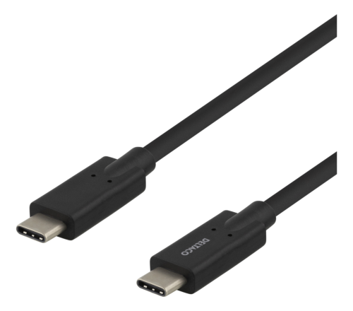 DELTACO USBC-1503 - USB-C-kaapeli, 5Gbit/s, 5A, 2m, musta
