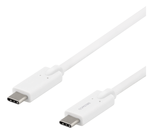 DELTACO USBC-1504 - USB-C-kaapeli, 5Gbit/s, 5A, 2m, valkoinen