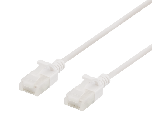 DELTACO UUTP-1028 - U/UTP Cat6a verkkokaapeli,ohut, läpimitta 3,5mm, 1m, valkoinen