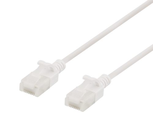 DELTACO UUTP-1038 - U/UTP Cat6a verkkokaapeli,ohut, läpimitta 3,5mm, 1,5m, valk.