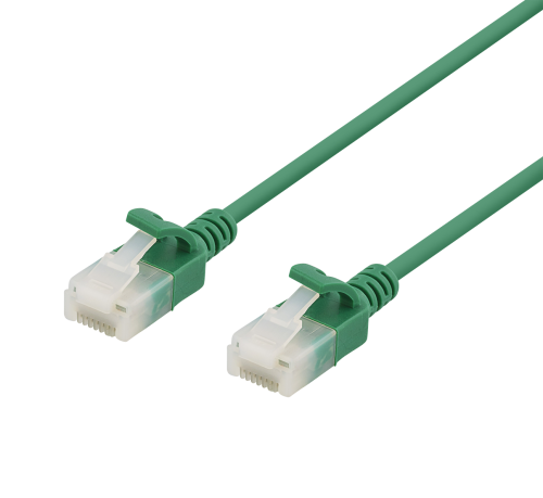 DELTACO UUTP-1052 - U/UTP Cat6a verkkokaapeli,ohut, läpimitta 3,5mm, 3m, vihreä