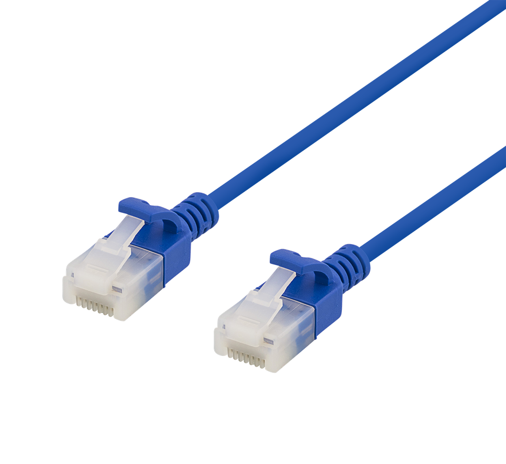 DELTACO UUTP-1061 - U/UTP Cat6a verkkokaapeli,slim, 3,5mm läpimitta, 5m, blue