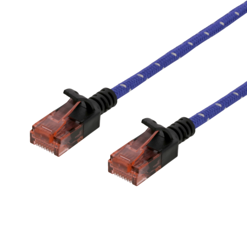 DELTACO UUTP-1300 - verkkokaapeli,U/UTP, Cat6a,0,5m, monilank., 500MHz, sini/valkoinen