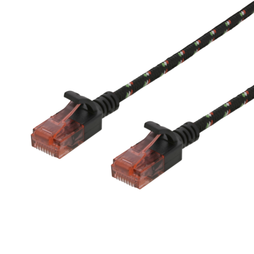 DELTACO UUTP-1311 - verkkokaapeli,U/UTP, Cat6a, 1m, monilank., 500MHz, musta