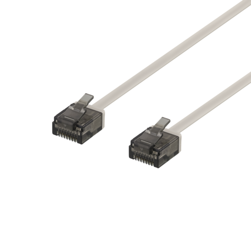 [UUTP-2040] DELTACO UUTP-2040 - U/UTP Cat6a verkkokaapeli,litteä, 1mm paksu, 2m, harmaa