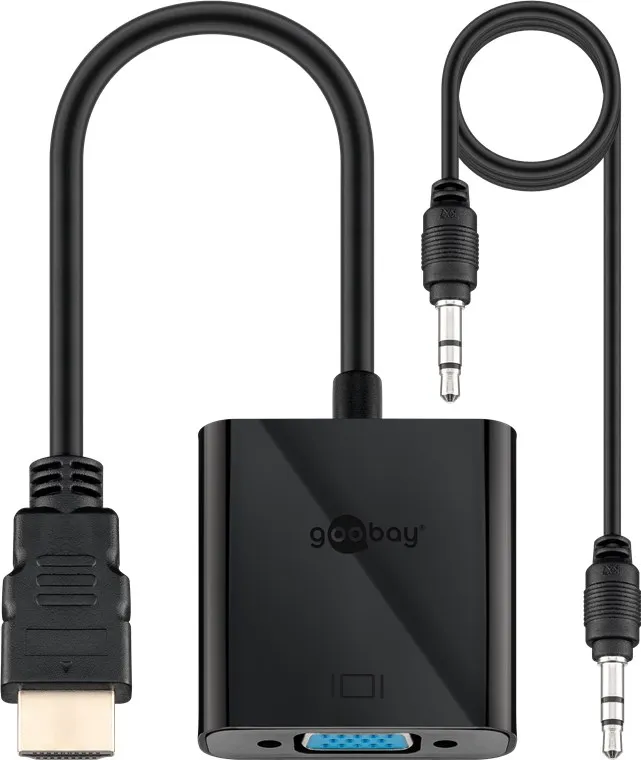 GOOBAY 68793 - Adapter HDMI M/VGA F + 3,5mm F MUSTA