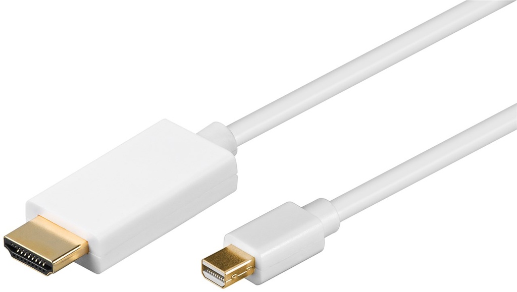 GOOBAY 52861 - Mini DP/HDMI KAAPELI (1.2/2.0) 0200 2,0m VALKOINEN