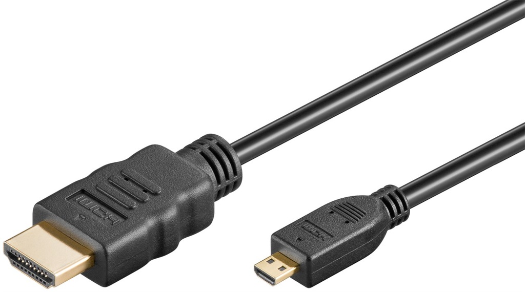 GOOBAY 53786 - HDMI/Micro HDMI KAAPELI 2.0 0300 3,0m MUSTA