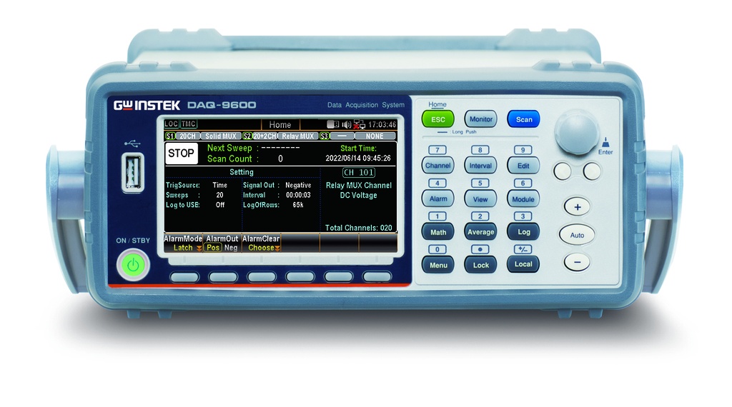 GW INSTEK DAQ-9600 - Tiedonkeruujärjestelmä Data Loggeri USB / LAN / Digital IO