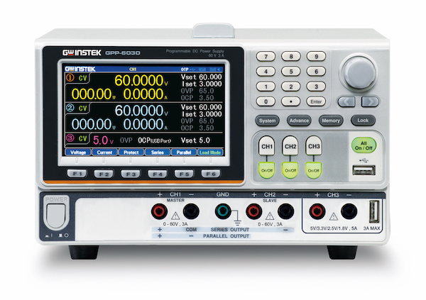 GW INSTEK GPP-6030LG - Ohjelmoitava DC Virtalähde 3-Kanavainen 385W USB+LAN+GPIB