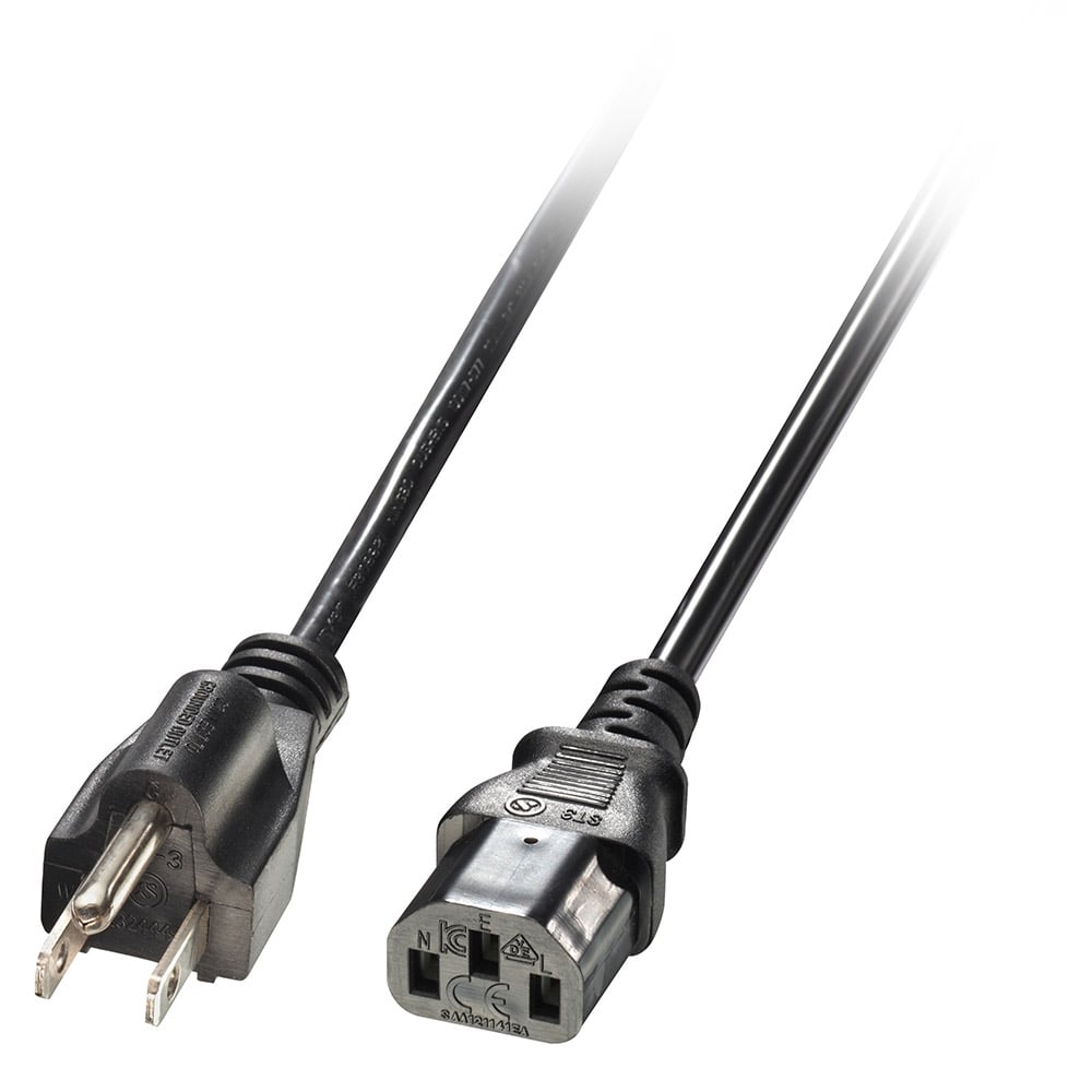 2m USA:n verkkovirtakaapeli USA:n 3-nastainen pistoke IEC C13:een.