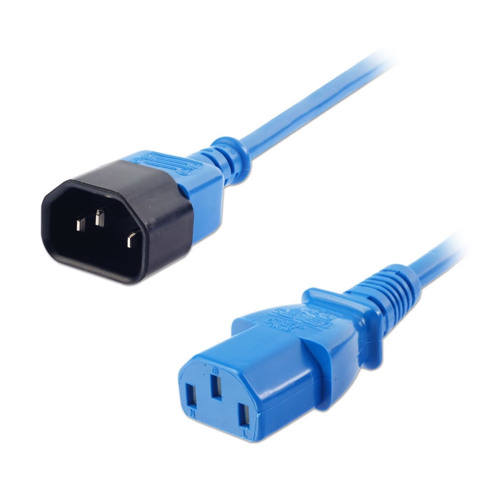 [30471] IEC Jatkokaapeli IEC C14 IEC C13:een, 1m sininen