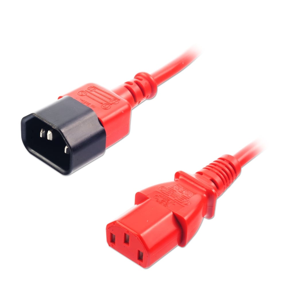 [30477] IEC Jatkokaapeli IEC C14 IEC C13:een, 1m Punainen.
