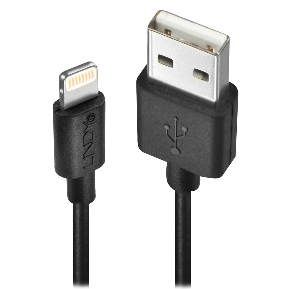 2m USB Lightning-kaapeli, musta