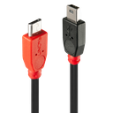 USB 2.0 OTG -kaapeli - musta Micro-B uros Mini-B uros 0,5m