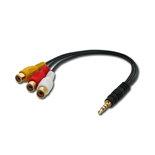AV-sovitinkaapeli 3.5mm Jack M 3xPhono F:ään