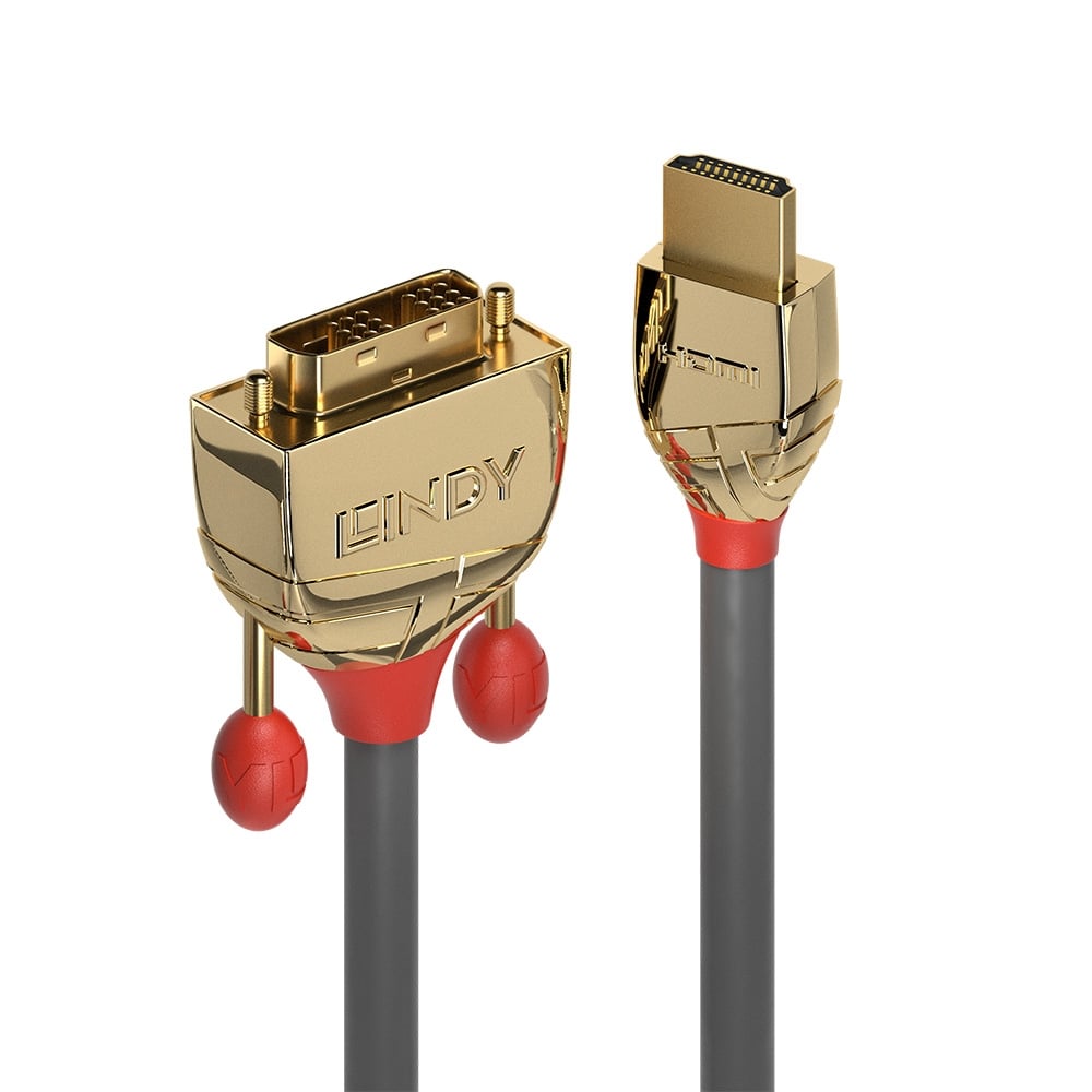 0,5m HDMI-D DVI-D-kaapeli, kultainen linja