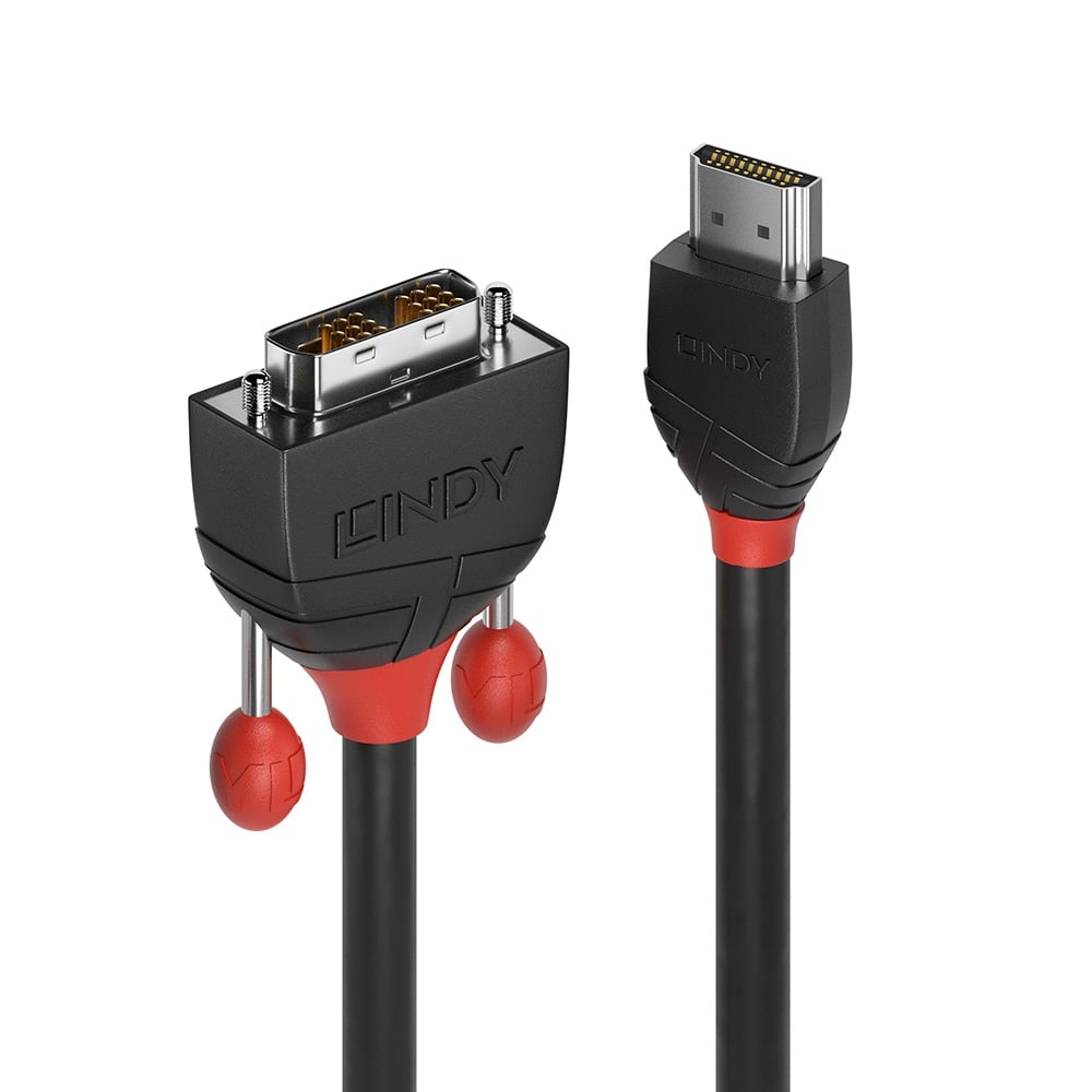 2m HDMI-DVI-D-kaapeli, musta linja