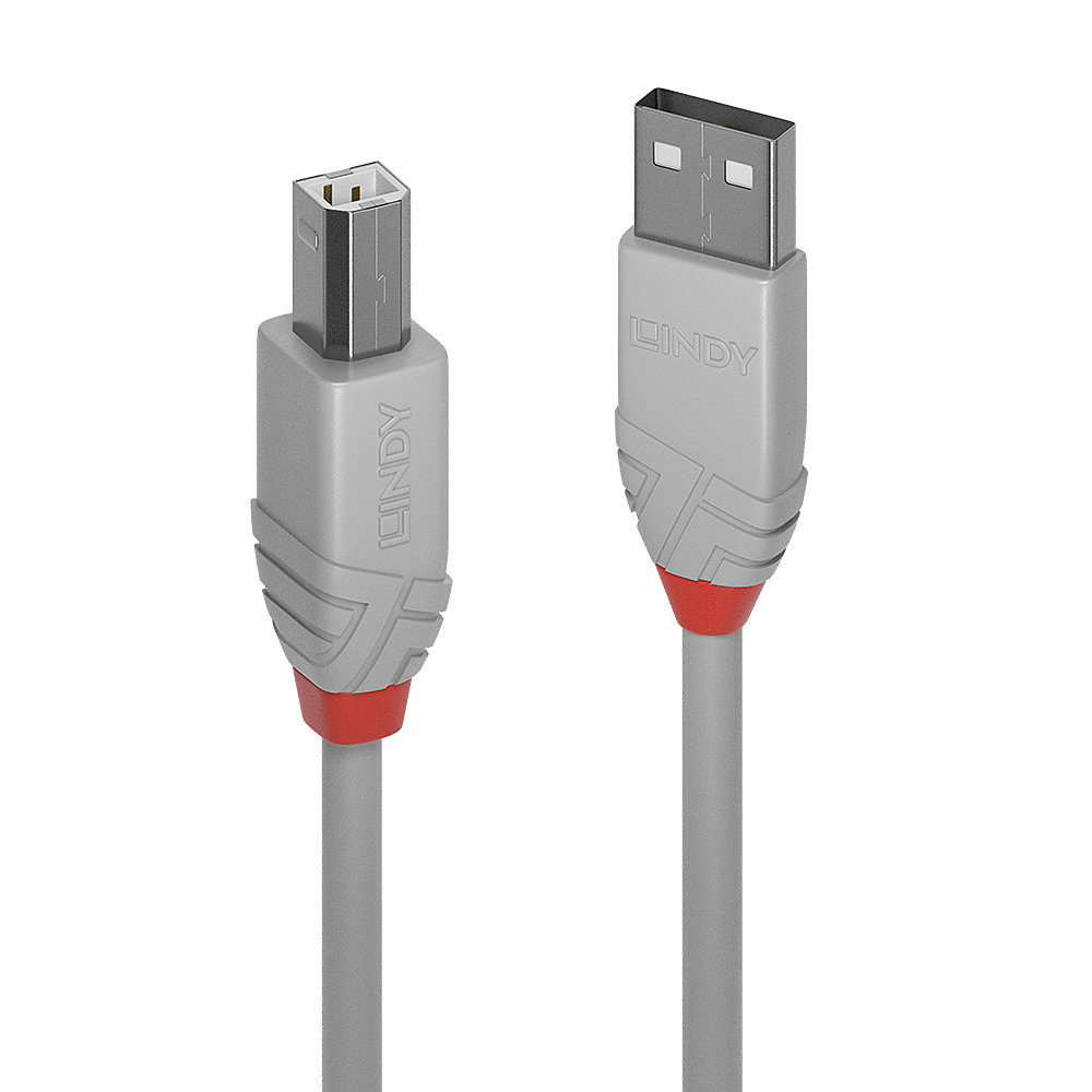 0,5m USB 2.0 A-tyyppi-B-kaapeli, Anthra Line
