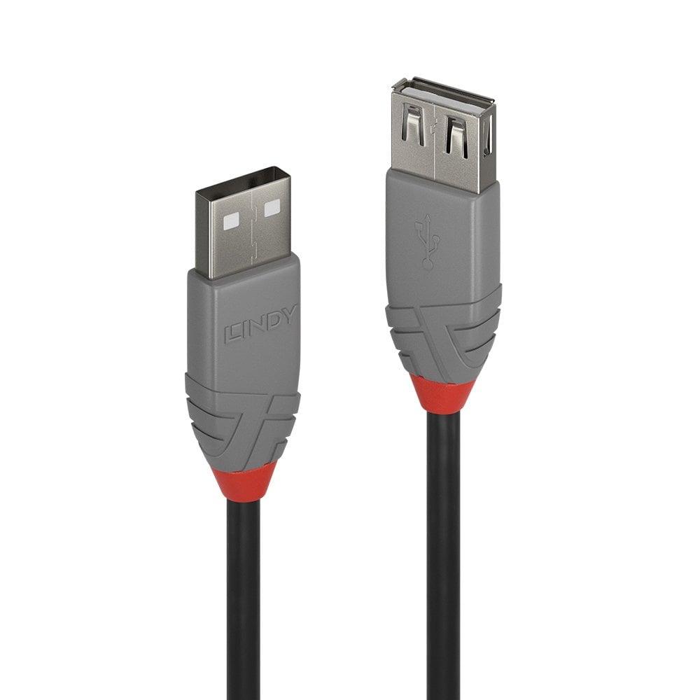 [36703] 2m USB 2.0 Tyyppi A Jatkokaapeli, Anthra Line