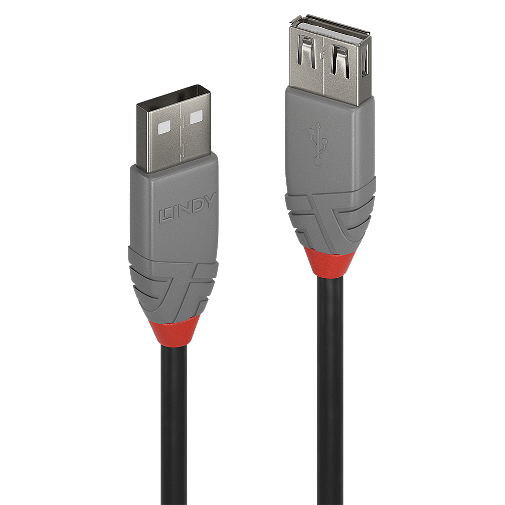 [36705] 5m USB 2.0 Tyyppi A Jatkokaapeli, Anthra Line