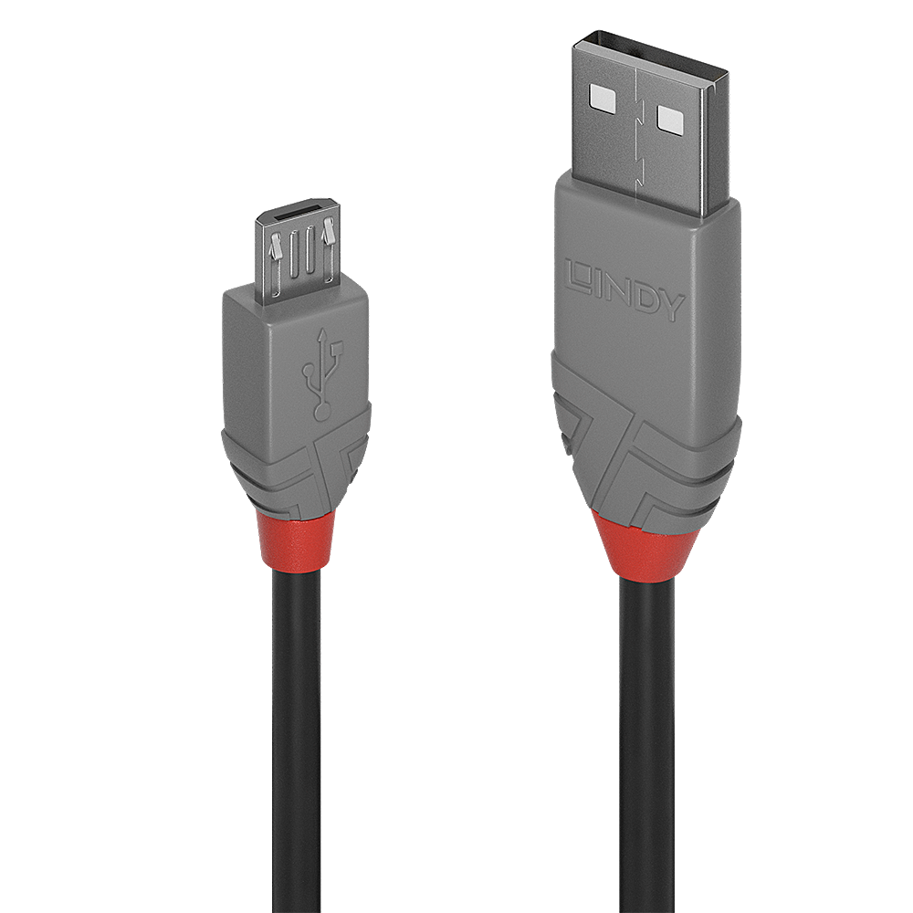 [36732] 1m USB 2.0 A-tyyppi-A-Mikro-B-kaapeli, Anthra Line, 1m