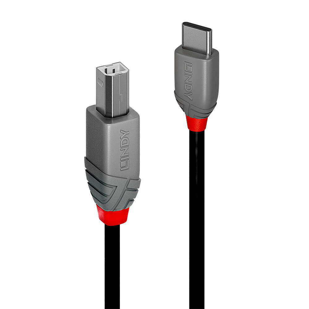 1m USB 2.0 C-tyyppi B-kaapeli, Anthra Line, 1m USB 2.0 C-tyyppi B-kaapeli, Anthra Line