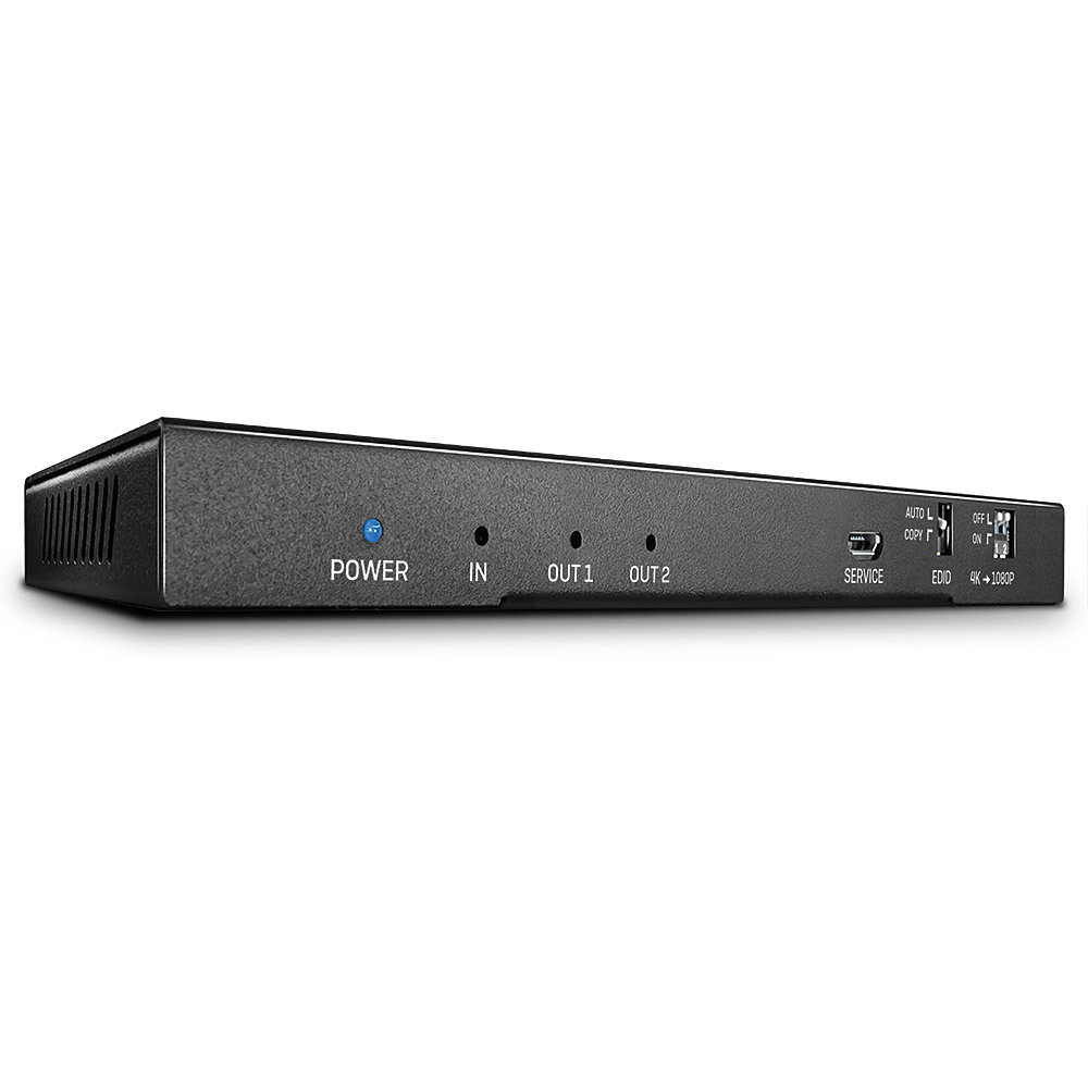 2-porttinen HDMI 2.0 18G -jakaja, jossa on ääni